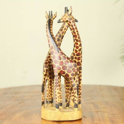 Alternate image for Hand Carved and Painted Giraffe Sculpture from Africa Giraffe Family