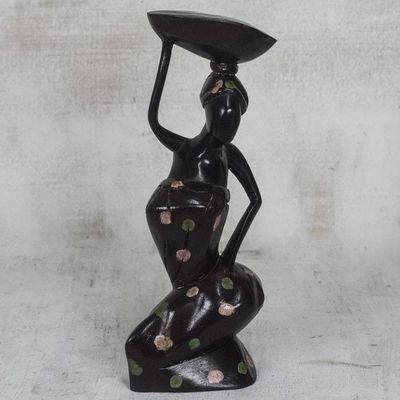 Primary image for Black Sese Wood Sculpture of a Woman from Ghana Saleswoman