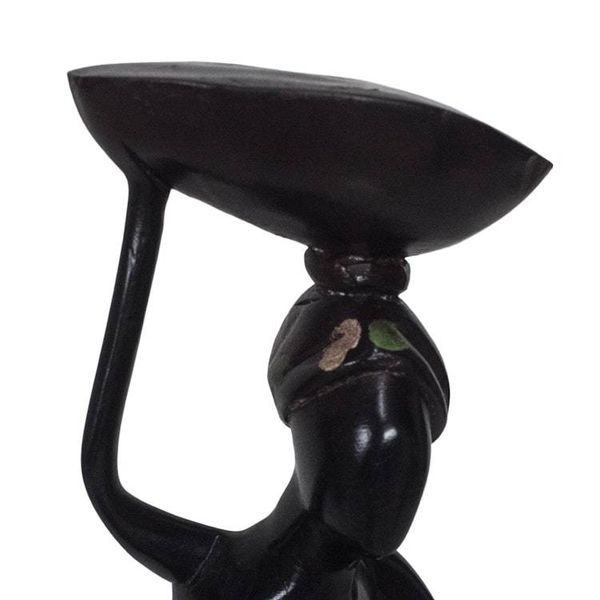 Alternate image for Black Sese Wood Sculpture of a Woman from Ghana Saleswoman