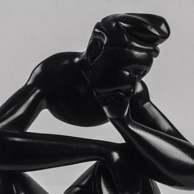 Alternate image for Hand-Carved Wood Sculpture of a Drummer from Ghana Wise Drummer