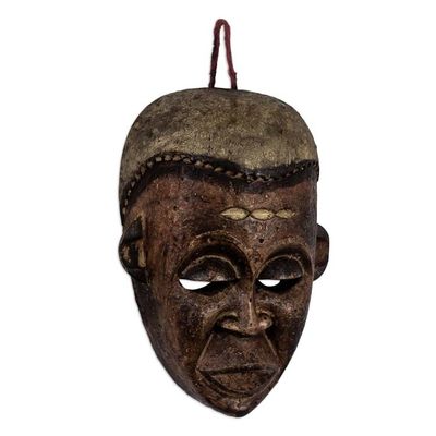 Alternate image for Hand Carved Sese Wood Mask from Ghana Akuba