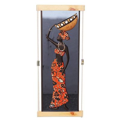 Alternate image for Orange Gourd and Glass Wall Art of Daydreaming Woman Hopeful Goddess