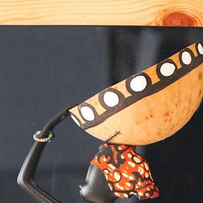 Alternate image for Orange Gourd and Glass Wall Art of Daydreaming Woman Hopeful Goddess
