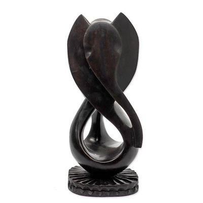 Alternate image for Hand Carved Teak Wood Elephant Sculpture Twin Elephant I