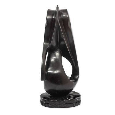Alternate image for Hand Carved Teak Wood Elephant Sculpture Twin Elephant I