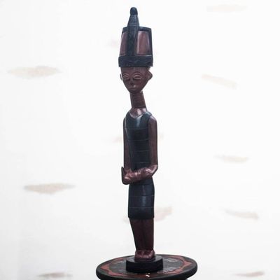 Alternate image for Hand-Carved Sese Wood Statuette of a Servant from Ghana Humble Servant