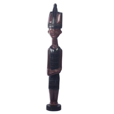 Alternate image for Hand-Carved Sese Wood Statuette of a Servant from Ghana Humble Servant