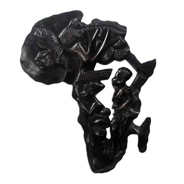 Alternate image for Hand-Carved Sese Wood Africa Family Tree Wall Sculpture Africa Family Tree