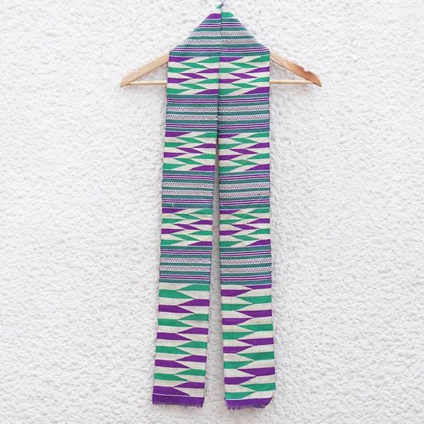 Alternate image for Unique Cotton Blend Kente Cloth Scarf 4 Inch Width Unique Colors