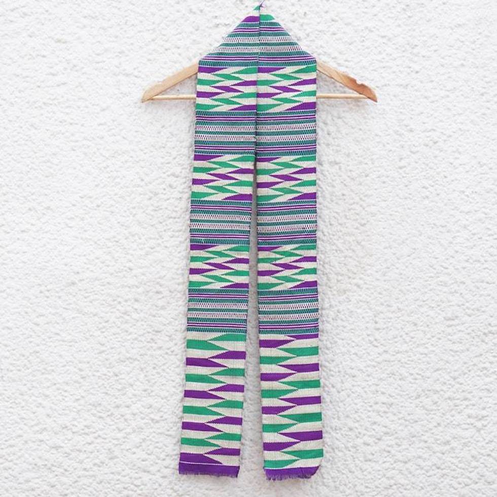 Unique Cotton Blend Kente Cloth Scarf 4 Inch Width 'Unique Colors'