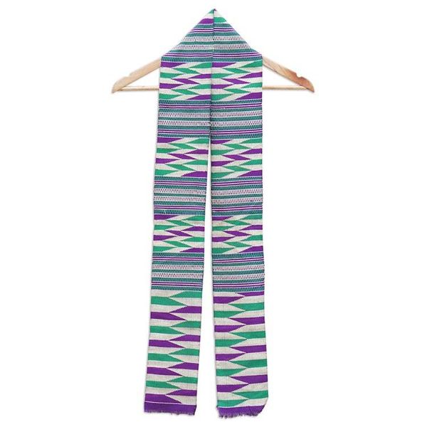 Alternate image for Unique Cotton Blend Kente Cloth Scarf 4 Inch Width Unique Colors