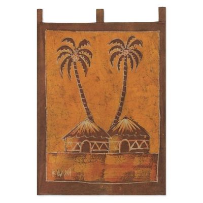 Alternate image for African Cotton Batik Folk Art Wall Hanging Sankofa Aklowa