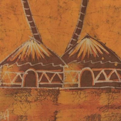 Alternate image for African Cotton Batik Folk Art Wall Hanging Sankofa Aklowa