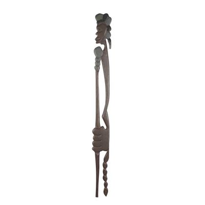 Alternate image for Brown Mansonia Wood Wall Sculpture from Ghana Drummers Chant