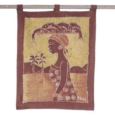 Alternate image for African Batik Wall Hanging Fish Merchant