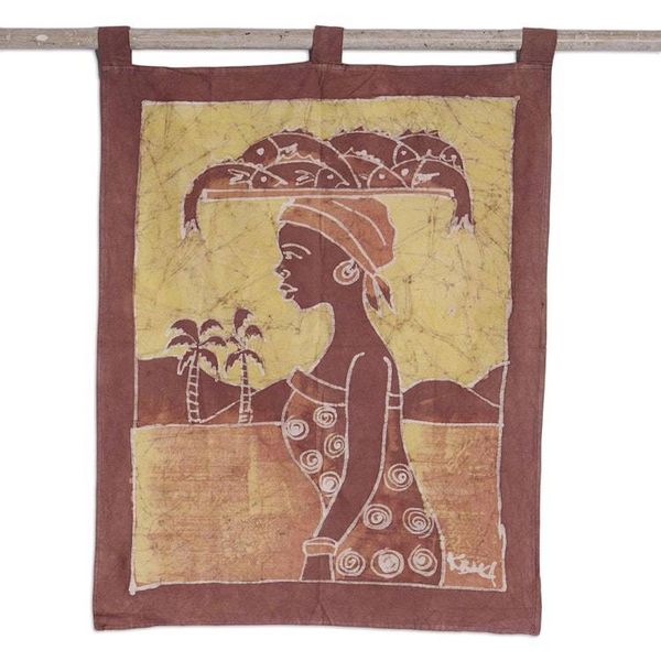 Alternate image for African Batik Wall Hanging Fish Merchant