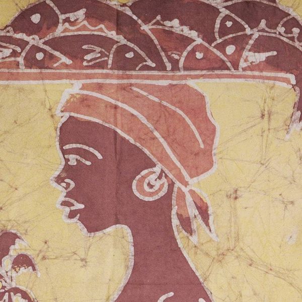 Alternate image for African Batik Wall Hanging Fish Merchant