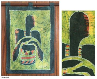 Alternate image for Batik wall hanging African Drum