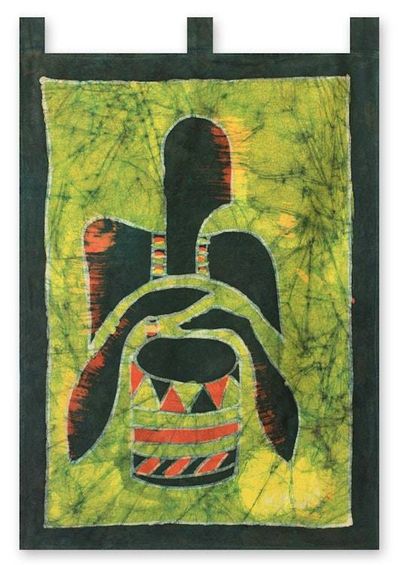Alternate image for Batik wall hanging African Drum