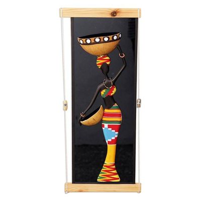 Alternate image for Colorful Calabash Gourd and Glass Wall Art of Vigorous Woman Joyous Goddess