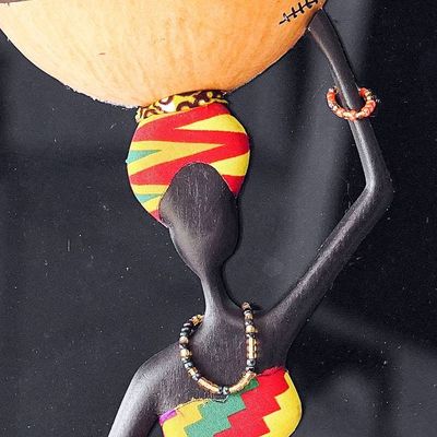 Alternate image for Colorful Calabash Gourd and Glass Wall Art of Vigorous Woman Joyous Goddess