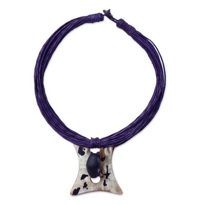 Alternate image for Leather Horn Pendant Necklace Atani
