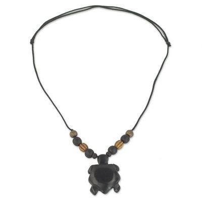 Alternate image for Sese Wood and Bamboo Tortoise Pendant Necklace from Ghana Longevity Tortoise