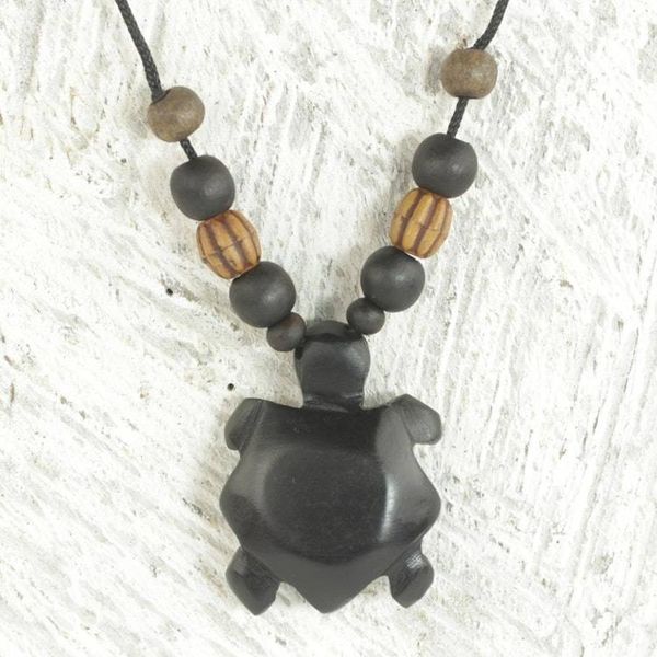 Alternate image for Sese Wood and Bamboo Tortoise Pendant Necklace from Ghana Longevity Tortoise