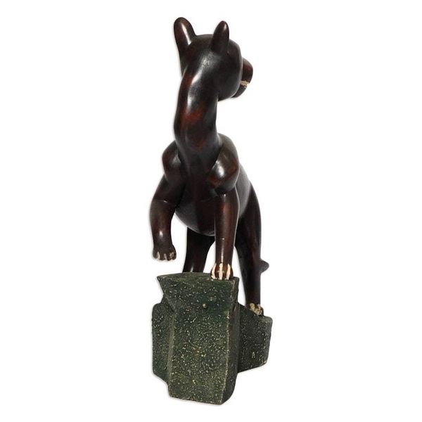 Alternate image for Handcrafted Sese Wood Sculpture of a Traditional Wild Cat Save Our Wildlife