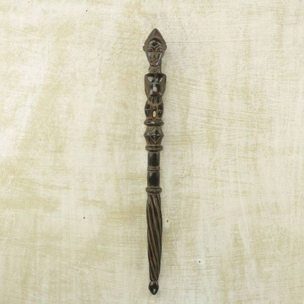 Alternate image for Sese Wood Male Decorative Wall Accent by Ghanaian Artisans Guro Power