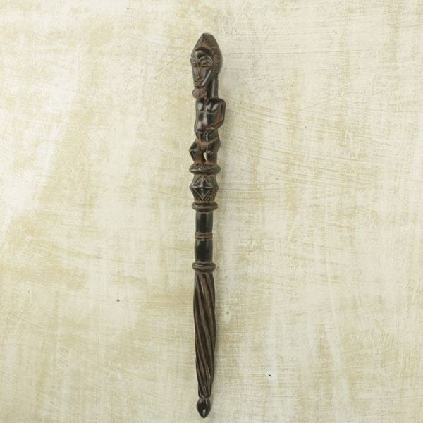 Alternate image for Sese Wood Male Decorative Wall Accent by Ghanaian Artisans Guro Power