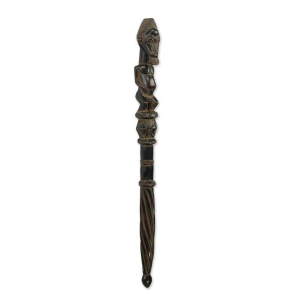 Alternate image for Sese Wood Male Decorative Wall Accent by Ghanaian Artisans Guro Power