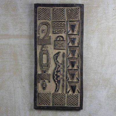 Primary image for Hand Carved Wood Dogon Style Door Wall Art Dogon Luck