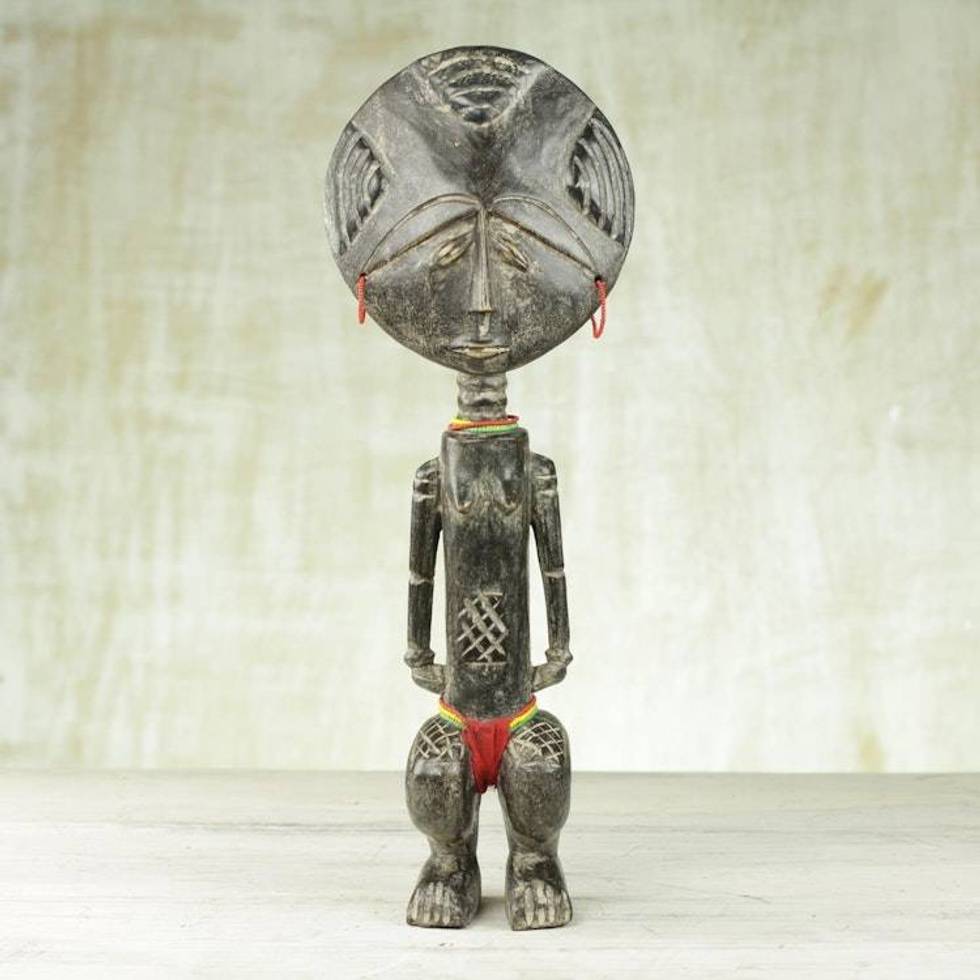 Artisan Crafted Wood Fertility Doll from Ghana 'Dipo Festival'