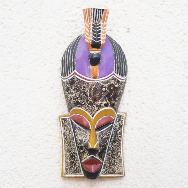 Alternate image for Handcrafted Sese Wood and Aluminum African Mask from Ghana Anabiah