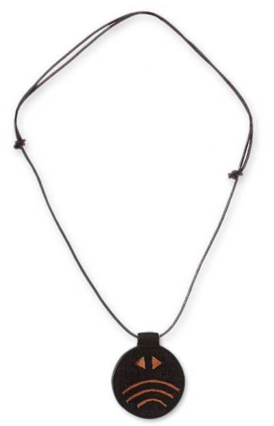 Alternate image for Mens Wood Pendant Necklace Onyame Aniwa