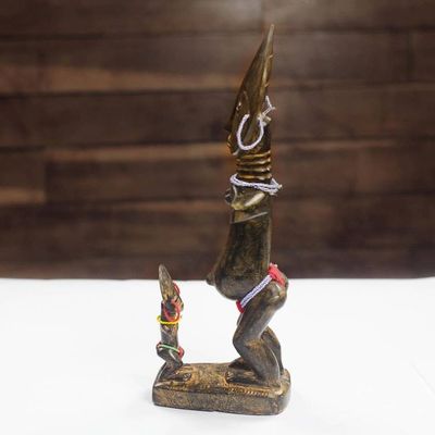 Alternate image for Rustic Sese Wood Fertility Doll Sculpture from Ghana Akuabas