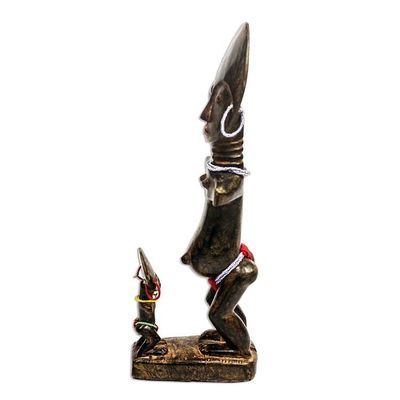 Alternate image for Rustic Sese Wood Fertility Doll Sculpture from Ghana Akuabas