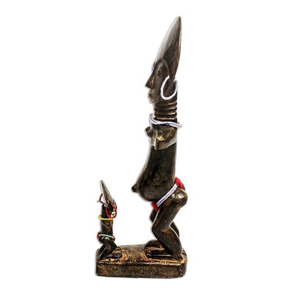 Alternate image for Rustic Sese Wood Fertility Doll Sculpture from Ghana Akuabas