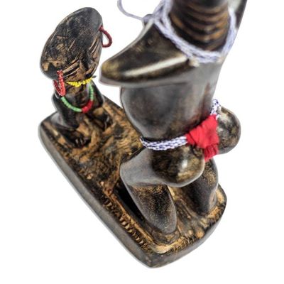 Alternate image for Rustic Sese Wood Fertility Doll Sculpture from Ghana Akuabas