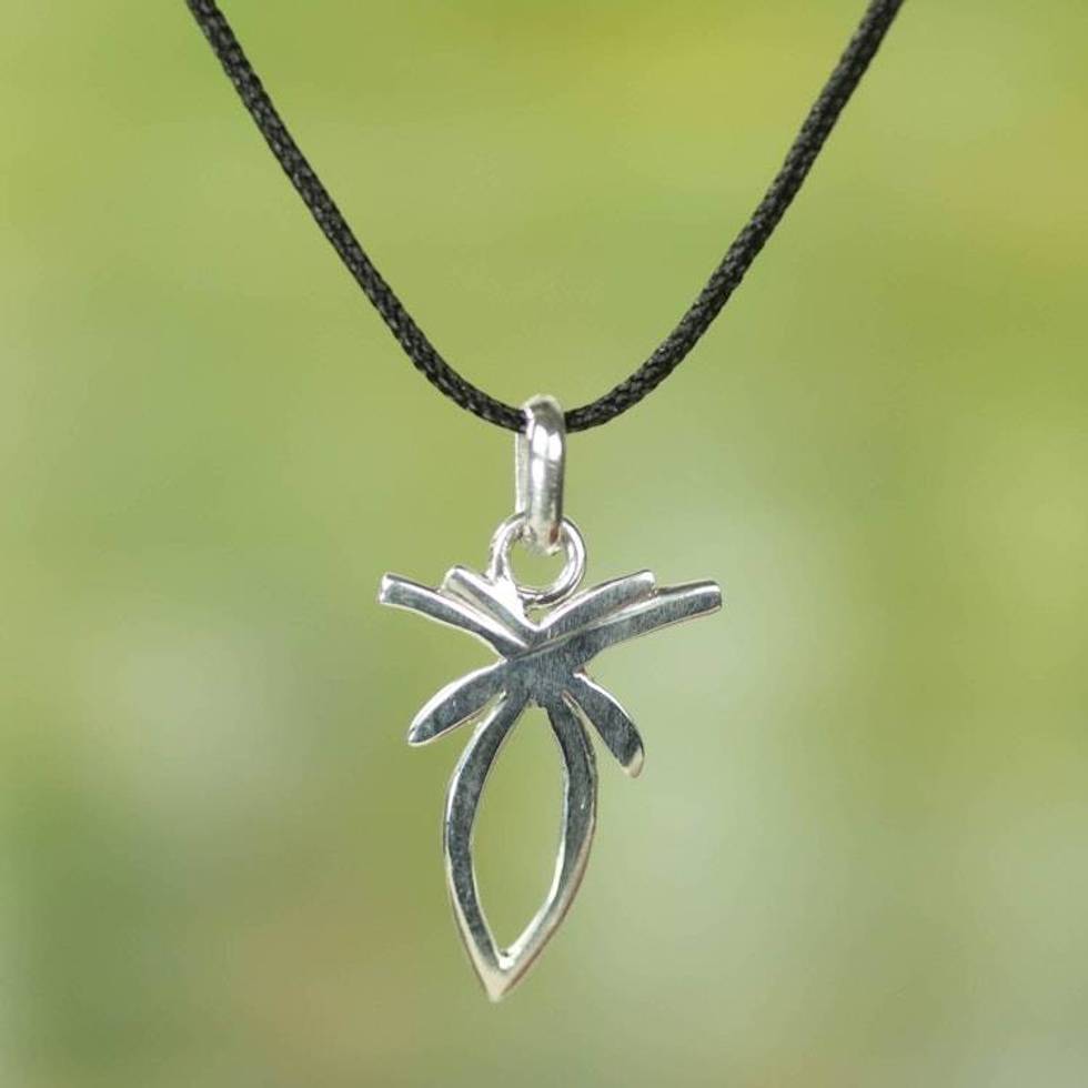 Sterling Silver Artisan Crafted Necklace from West Africa 'A Free Spirit'