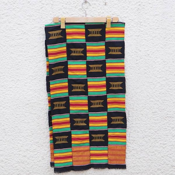 Alternate image for Handwoven Ashanti Throne Royal Kente Cotton Blend Shawl Royal Kente