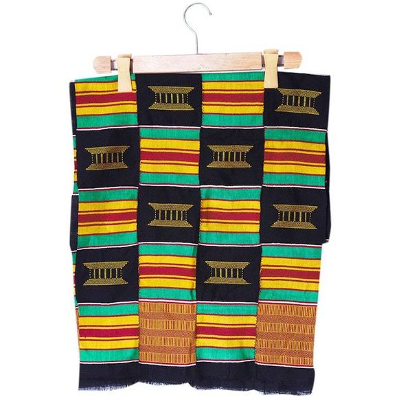 Alternate image for Handwoven Ashanti Throne Royal Kente Cotton Blend Shawl Royal Kente
