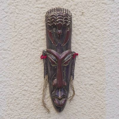 Alternate image for Handcrafted African Sese Wood Mask with Bird Motifs Bird Reincarnation