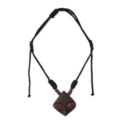 Alternate image for Mens wood pendant necklace Danjuma