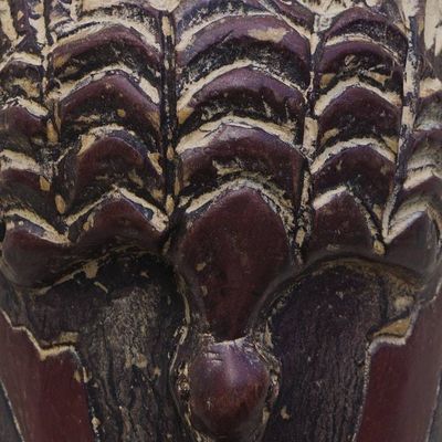 Alternate image for Handcrafted African Sese Wood Mask with Bird Motifs Bird Reincarnation
