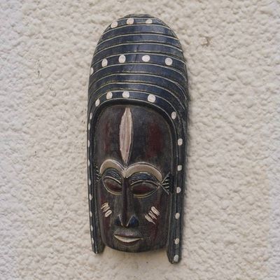 Alternate image for Handcrafted African Sese Wood Mask in a Dark Palette Ghana Generations
