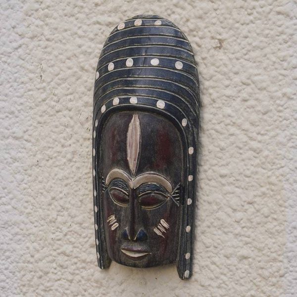 Alternate image for Handcrafted African Sese Wood Mask in a Dark Palette Ghana Generations
