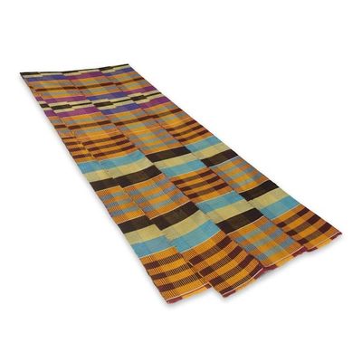 Alternate image for Handmade Kente Scarf from Ghana Artisan 12 Inch Width Progress