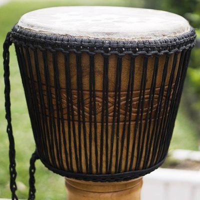 Alternate image for Hand-Carved Tweneboa Wood Djembe Drum from Ghana Warm Star